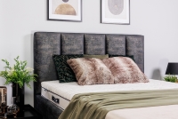 postel čalouněné pro ložnice s úložným prostorem Klabi - 140x200, Nohy zlaté postel čalouněné pro ložnice ze stelazem Klabi
