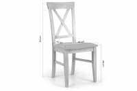 dřevěna židle s čalouněným sedákem i oparciem krzyzyk Retro - tmavobéžová Gemma 11 / Bílý židle drwniane s čalouněným sedákem i oparciem krzyzyk Retro - tmavobéžová Gemma 11 / buk - Rozměry