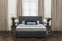 postel čalouněné do ložnice s úložným prostorem Simen - 140x200  postel Simen z drewnianymi nozkami 