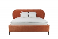 postel čalouněné pro ložnice ze stelazem Delmi - 160x200, Nohy černé postel Delmi z wysokimi nozkami 