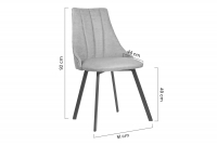 židle čalouněné na kovové podstavě Empoli 2 kov - Blankyt Gemma 70 / černé Nohy židle na czarnych nogach