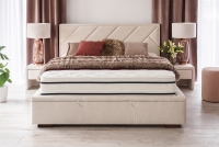 postel pro ložnice s čalouněným stelazem a úložným prostorem Tiade - 160x200  postel pro ložnice z wysokim wezglowiem 