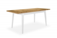 stôl rozkladany 160-200 Paris na drewnianych nogach - Dub lancelot / biale Nohy stôl na bialych drewnianych nogach