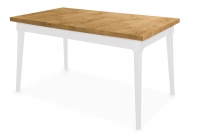 Stůl rozkladany pro jídelny 160-200 Ibiza na drewnianych nogach - Dub lancelot / biale Nohy Stůl z bialymi nogami