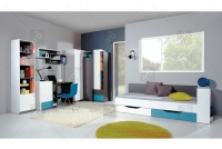 Regál jednodveřový z wnekami Tablo 6 L/P do pokoje nastolatka - grafit / Bílý nábytek ideální do Vaší místnosti