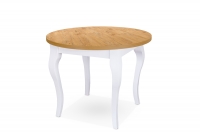 stôl okragly rozkladany 100-180 Monza 4 na drewnianych nogach - Dub lancelot / biale Nohy stôl do jedálne