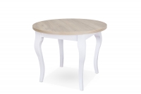 stôl okragly rozkladany 100-180 Monza 4 na drewnianych nogach - Dub sonoma / biale Nohy stôl do jedálne