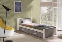postel dzieciece přízemní Puttio - Bílý akrylová + trufel, 90x200 postel dzieciece w barevným odstínu Lanýž