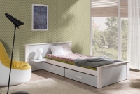 postel dzieciece přízemní Puttio II - Bílý akrylová + šedý, 90x200 postel dzieciece Puttio z polka 