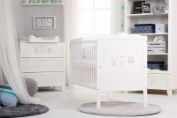 dřevěnýpostel dla niemowlaka z szuflada i barierka Marsell - Bílý, 140x70 Nábytek niemowlece Marsell 