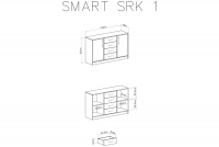 Comodă mare cu două uși și patru sertare Smart SRK1 - artizanal mare Comoda cu două uși z czterema sertare Smart SRK1 - artisan - schemat