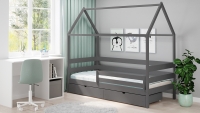 postel dětské domeček přízemní Comfio - grafit, 80x160 postel dětské domeček přízemní Comfio - grafit