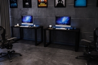 Písací stôl gamingowe Seman 110 cm na stalowych nogach z tasma LED - Čierny  Písací stôl gamingowe Seman na stalowych nogach z tasma LED - Čierny 