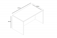 Wyspa kuchyňská Bez skříněk 140 cm - šedý grafit / Dub wotan Wyspa kuchyňská Bez skříněk 140 cm - Rozměry 