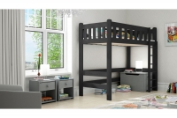 postel vyvýšená postel dřevěná Swen ZP 008 - Černý, 90x190 postel vyvýšená postel dřevěná Swen ZP 008 - Černý