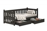 postel přízemní drewniane Swen DP 001 - Černý, 90x200 postel přízemní drewniane Swen DP 001 - Černý