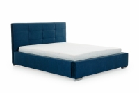 čalouněné postel do ložnice Elderio - tmavě modrý samet hydrofobowy Monolith 77, 140x200 Łóżko sypialniane Elderio 140x200