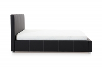 Tapițată pat pentru dormitor cu spațiu de depozitare Lucia - czarna piele ecologică Soft 11, 160x200 Tapițată pat pentru dormitor cu spațiu de depozitare Lucia