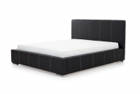 Tapițată pat pentru dormitor cu spațiu de depozitare Lucia - czarna piele ecologică Soft 11, 160x200 Tapițată pat pentru dormitor cu spațiu de depozitare Lucia