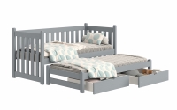 postel přízemní výsuvná Swen s zásuvkami - šedý, 90x180 postel přízemní výsuvná Swen - Barva šedý 