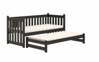Swen egyszintes ágy, kihúzható fiókokkal - 80x180 cm - fekete Ágy egyszintes kihúzhato Swen - Szín Czarny