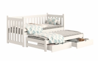 postel přízemní výsuvná Swen s zásuvkami - Bílý, 80x180 postel přízemní výsuvná Swen - Barva Bílý 