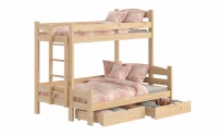postel patrová  s zásuvkami Lovic levá - Borovice, 80x200/140x200  postel patrová  s zásuvkami Lovic - Borovice