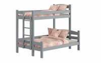 postel patrová  s zásuvkami Lovic levá - šedý, 90x200/140x200  postel patrová  s zásuvkami Lovic - šedý