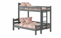 Lovic emeletes ágy, fiókokkal, jobb oldali - 80x200 cm/120x200 cm - grafitszürke Emeletes ágy fiokokkal Lovic - grafitszürke