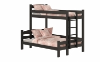 Lovic emeletes ágy, fiókokkal, jobb oldali - 80x200 cm/120x200 cm - fekete Emeletes ágy fiokokkal Lovic - fekete