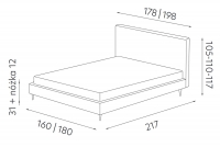 postel čalouněné Ovalo 180x200 z regulowanym wezglowiem a úložným prostorem postel čalouněné Ovalo 180x200 z regulowanym wezglowiem a úložným prostorem