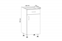 Skříňka kuchyňská jednodveřová z szuflada Linea D40S1 - Bílá Skříňka kuchyňská jednodveřová z szuflada Linea D40S1 - Bílá