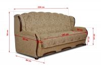 Fryderyk összecsukható kanapéágy a nappaliba - szürke Cleo szövet / wenge Kanapéágy rozkladana a nappaliba Fryderyk - szürke Szövet wzor Cleo / wenge