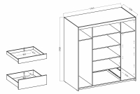 Ruhásszekrény Luiza 4D2S fiokokkal 176 cm - lefkas tölgy ruhásszekrény Lena 4D2S fiokokkal 176 cm - dab lefkas