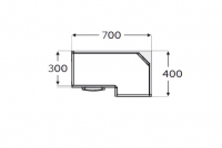 Skříňka kuchyňská závěsná Kammono F11 WRP70x40/71 rohová jednodveřová KAMMONO F11 WRP70x40/71 - Skříňka závěsná rohová jednodveřová