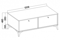 TV stolek Lotina I 2K - 120 cm - béžová Pískový / zlote Nohy Skříňka RTV Lotina 2K - 120 cm - béžová Pískový / zlote Nohy