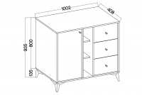 Komoda Lotina I 1F3S so zásuvkami 100 cm - Béžová Pieskový / zlaté nožičky Komoda Lotina I 1F3S so zásuvkami 100 cm - Béžová Pieskový / zlote nožičky