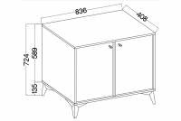 Komoda Lotina I 2F - 84 cm - Béžová Pieskový / zlaté nožičky Komoda Lotina I 2F - 84 cm - Béžová Pieskový / zlote nožičky