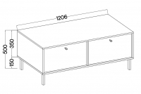 TV stolek Lotina II 2K - 120 cm - béžová Pískový / zlatá Nohy Skříňka RTV Lotina II 2K - 120 cm - béžová Pískový / zlatá Nohy