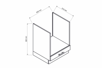 Skrinka Kuchynská na vstavanú rúru Mina DK60 - čierny Grášok Skrinka Kuchynská pod zabudowe piekarnika Mina DK60 - Čierny Grášok