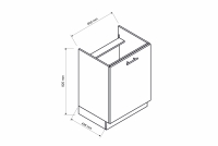 Skříňka kuchyňská pod zabudowe plyty grzewczej Mina D60 PC P/L - černá groszek Skříňka kuchyňská pod zabudowe plyty grzewczej Mina D60 PC P/L - černá groszek