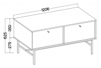 TV stolek Lotina III 2K - 120 cm - béžová Pískový / zlatá Nohy Skříňka RTV Lotina III 2K - 120 cm - béžová Pískový / zlatá Nohy