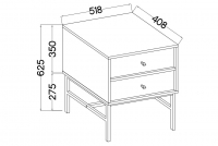 Noční stolek Lotina III 2S se zásuvkami 52 cm - béžová Pískový / zlaté Nohy Noční stolek Lotina III 2S se zásuvkami 52 cm - béžová Pískový / zlaté Nohy