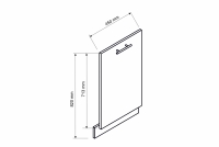 Dvierka na umývačku 45 cm s krytým panelom Mina 45PZ - čierny Grášok Predná časť do umývačky 45 cm s krytým panelom Mina 45PZ - Čierny Grášok