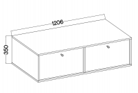 TV stolík závesná Lotina IV 2K - 120 cm - čierny grafit TV skrinka závesná Lotina IV 2K - 120 cm - Čierny grafit