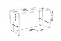 Kuchynský ostrovček KAMMONO 160cm - Dub Nebraska / biely lesk Wyspa Kuchynská KAMMONO 160cm - Dub Nebraska / biely lesk