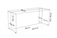 Kuchynský ostrovček KAMMONO 200cm - san sebastian / kašmírová Wyspa Kuchynská KAMMONO 200cm - san sebastian / kašmír