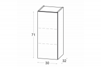 Závesná kuchynská skrinka Ilandia W30/71 jednodverová - biely mat Skrinka Kuchynská závesná Ilandia W30/71 jednodverová - biely mat