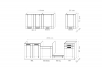 Komplet nábytku kuchynského Framilo 250cm - Béžová Komplet nábytku kuchynského Framilo 250cm - Béžová