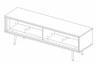 skříňka RTV Unili 150 cm - černá grafit / zlatá skříňka RTV Unili 150 cm - černá grafit / zlatá